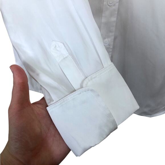 Zadig & Voltaire Tasko Satin Button Down Shirt in Judo White Size Small - Picture 5 of 9